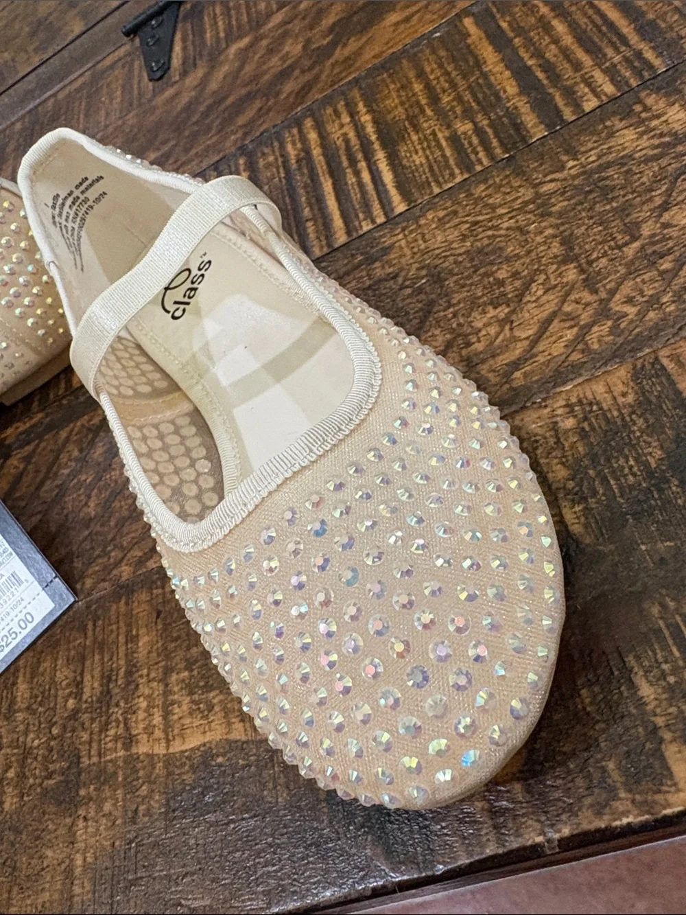 art class Blush Pink Rhinestone Mary Jane Flats for Girls